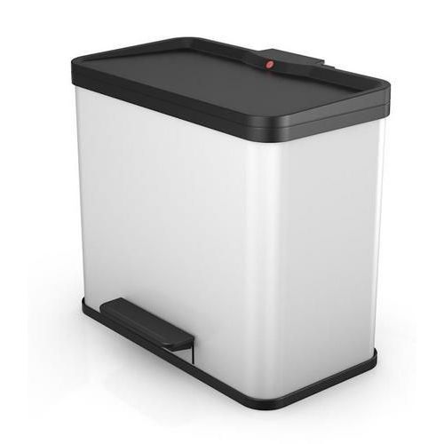 Kovový odpadkový koš Hailo Trio na tříděný odpad, objem 3 x 9 l,