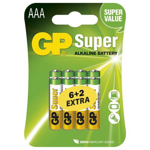 Alkalick baterie GP Super LR03 (AAA), blistr