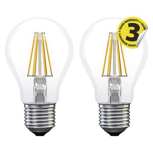 LED rovka Filament A60 A++ 6W E27 tepl bl 2ks