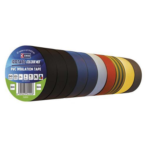 Vorel páska pvc 19 x 0,13 mm x 20 m 10 ks barevné TO-75028