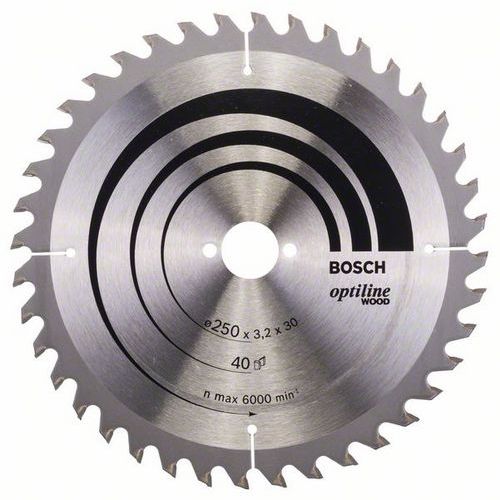 Bosch - Pilov kotou Optiline Wood 250 x 30 x 3,2 mm, 40