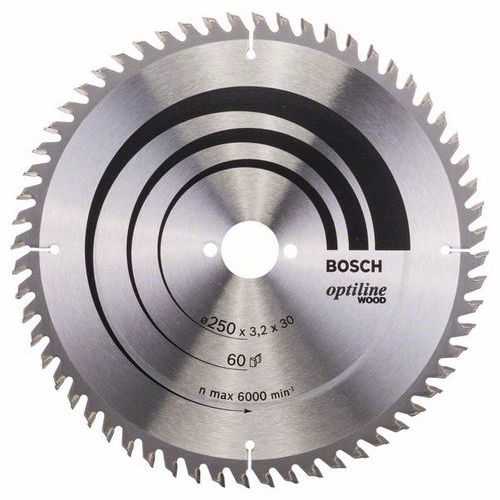 Bosch - Pilov kotou Optiline Wood 250 x 30 x 3,2 mm, 60