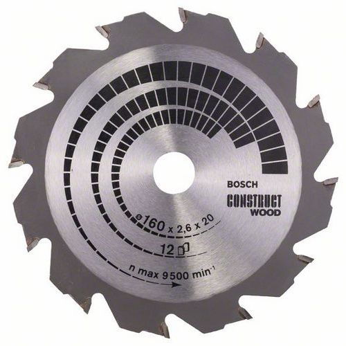 Bosch - Pilov kotou Construct Wood 160 x 20/16 x 2,6 mm; 12