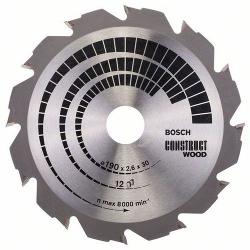 Bosch - Pilov kotou Construct Wood 190 x 30 x 2,6 mm; 12