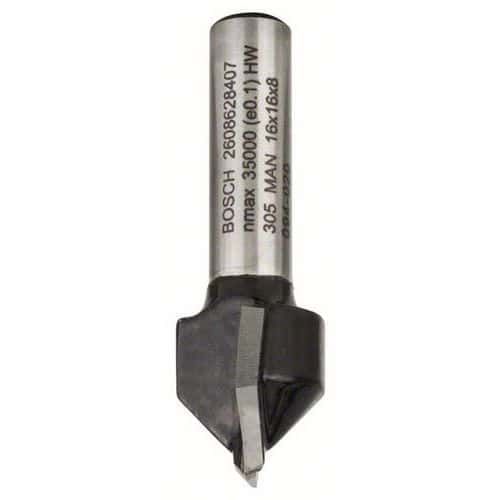 Bosch - Drážkovací fréza tvaru V 8 mm, D1 16 mm, L 16 mm, G 45 mm, 90°
