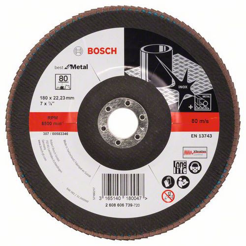 Bosch - Lamelov brusn kotou X571, Best for Metal 180 mm, G80,