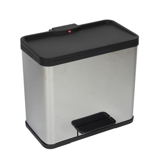 Kovový odpadkový koš Hailo Trio na tříděný odpad, objem 3 x 9 l,