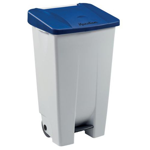 Plastov odpadkov ko Manutan Handy, objem 120 l, bl/modr