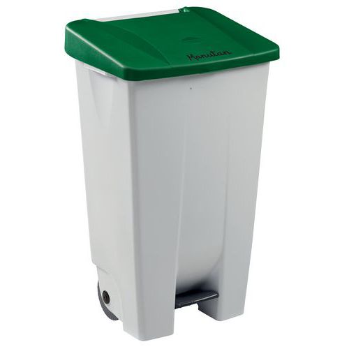 Plastov odpadkov ko Manutan Handy, objem 120 l, bl/zelen