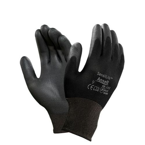 Povrstvené rukavice ANSELL SENSILITE, černé