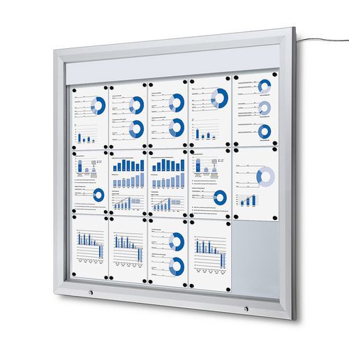 Osvtlen magnetick vitrna Teo, jednokdl, 15 x A4