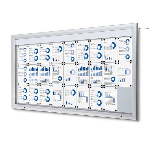 Osvtlen magnetick vitrna Teo, jednokdl, 27 x A4