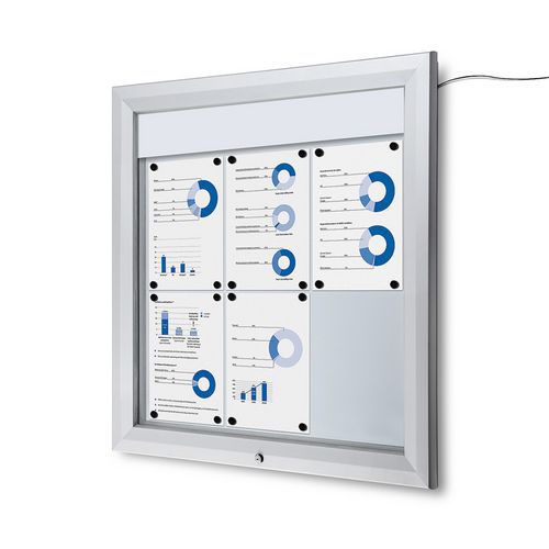 Osvtlen magnetick vitrna Teo, jednokdl, 6 x A4