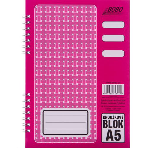 Blok A5 s kovovou bon spirlou, linkovan, 5 ks