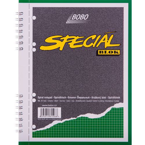 Blok A5 special s kovovou bon spirlou, linkovan, 5 ks