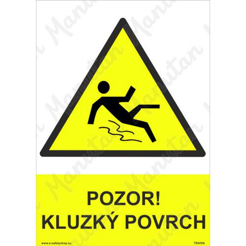 Pozor kluzk povrch, plast 210 x 297 x 0,5 mm A4