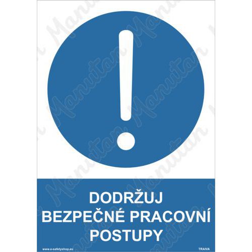 Dodruj bezpen pracovn postupy, plast 210 x 297 x 0,5 mm A4