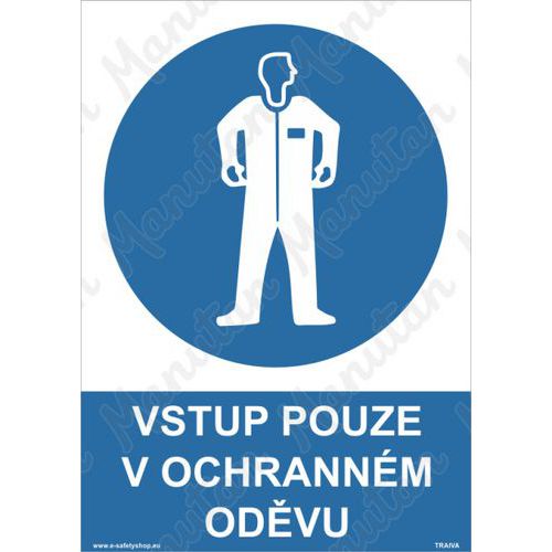 Vstup pouze v ochrannm odvu, samolepka 210 x 297 x 0,1 mm A4