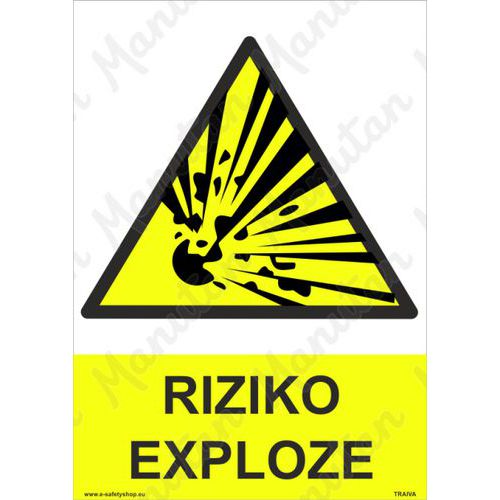 Riziko exploze, samolepka 210 x 297 x 0,1 mm A4