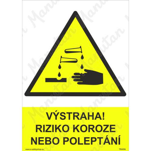 Vstraha riziko koroze nebo poleptn, plast 210 x 297 x 0,5 mm