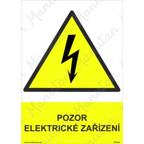 Pozor elektrick zazen, samolepka 105 x 148 x 0,1 mm A6