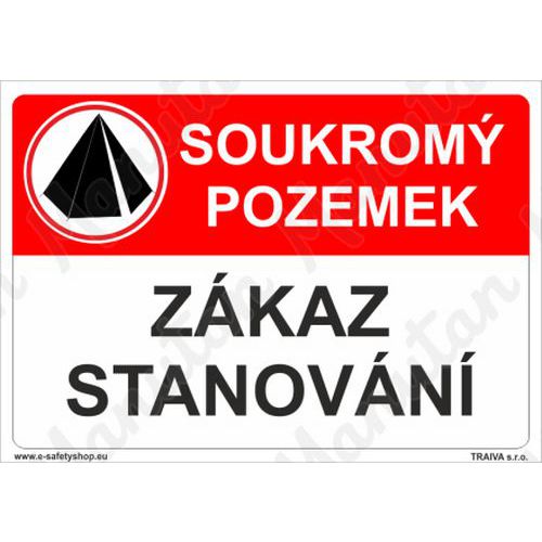 Soukrom pozemek zkaz stanovn, plast 420 x 297 x 2 mm A3