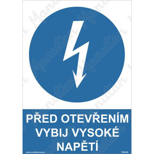 Ped otevenm vybij vysok napt, samolepka 210 x 297 x 0,1 mm