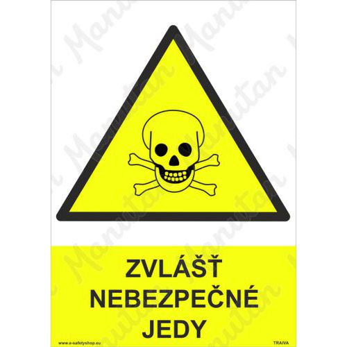 Zvl᚝ nebezpen jedy, plast 210 x 297 x 0,5 mm A4