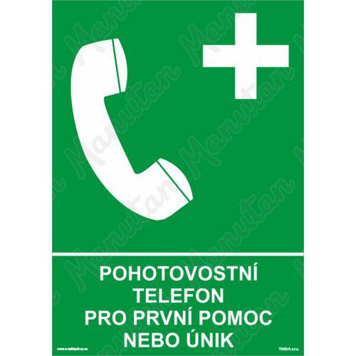 Pohotovostn telefon pro prvn pomoc nebo nik, plast 210 x 297