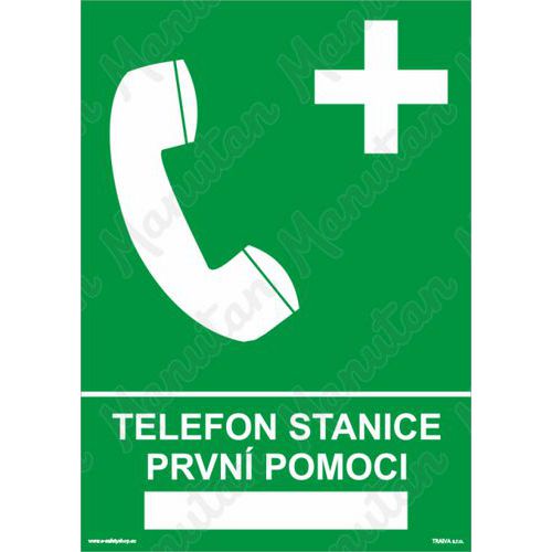 Telefon stanice prvn pomoci, plast 210 x 297 x 0,5 mm A4