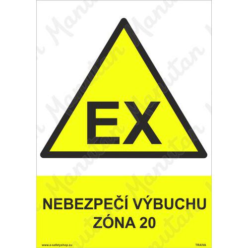 Nebezpe vbuchu zna 20, plast 210 x 297 x 0,5 mm A4