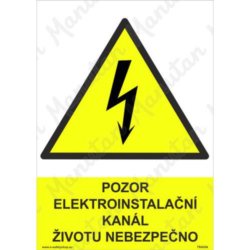 Pozor elektroinstalan kanl ivotu nebezpeno, plast 297 x 420