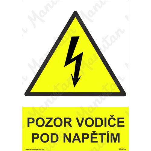 Pozor vodie pod naptm, samolepka 297 x 420 x 0,1 mm A3