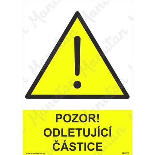 Pozor odletujc stice, samolepka 210 x 297 x 0,1 mm A4