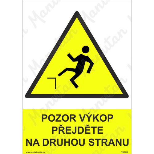 Pozor vkop pejdte na druhou stranu, samolepka 148 x 210 x 0,1