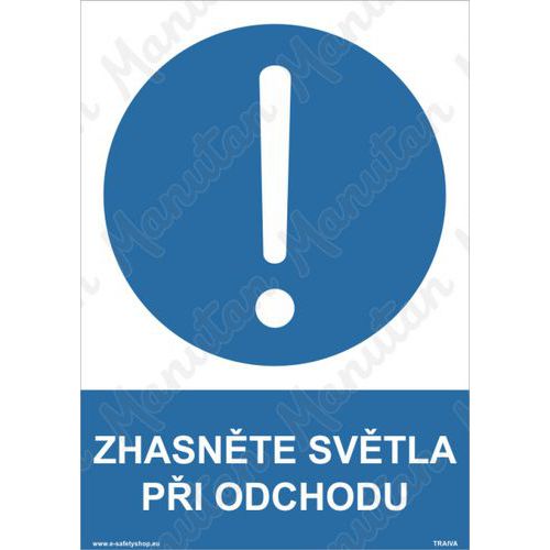 Zhasnte svtla pi odchodu, plast 210 x 297 x 0,5 mm A4