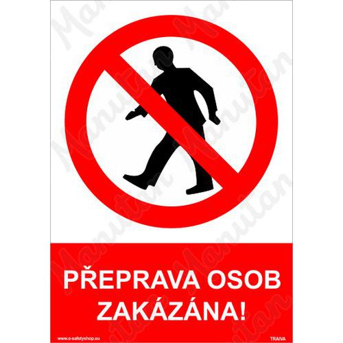 Peprava osob zakzna, samolepka 297 x 420 x 0,1 mm A3