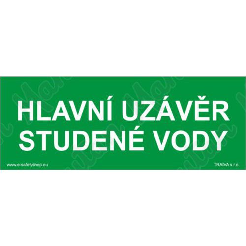 Hlavn uzvr studen vody, samolepka 105 x 40 x 0,1 mm