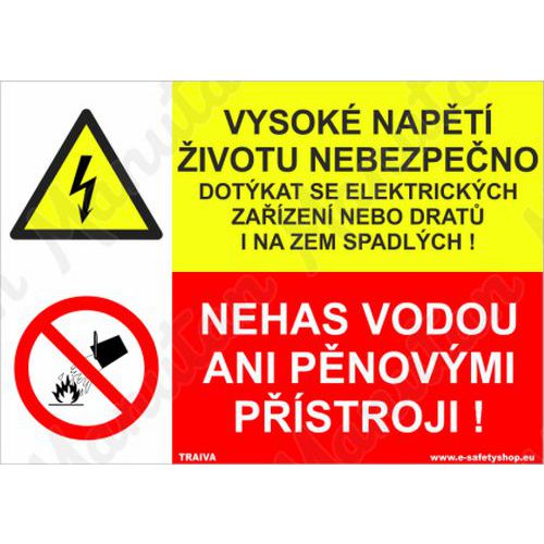 Vysok napt ivotu nebezpeno, plast 420 x 297 x 2 mm A3