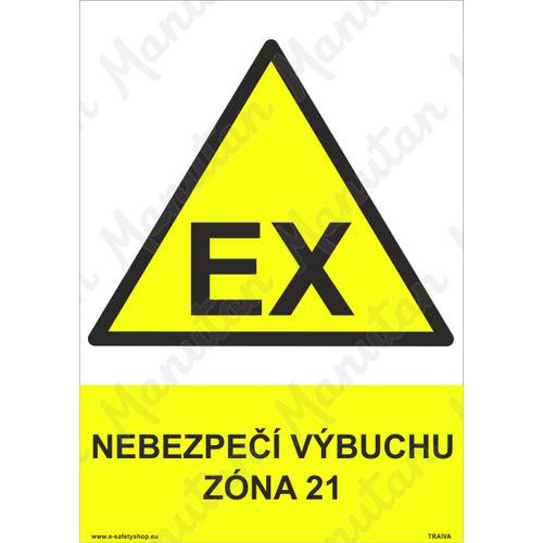 Nebezpe vbuchu zna 21, plast 210 x 297 x 0,5 mm A4