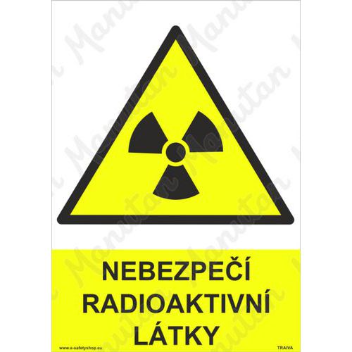 Nebezpe radioaktivn ltky, plast 210 x 297 x 0,5 mm A4