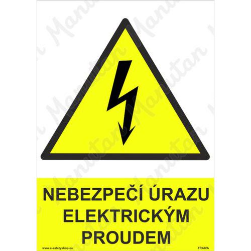 Nebezpe razu elektrickm proudem, samolepka 297 x 420 x 0,1 m