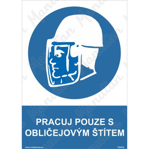 Pracuj pouze s obliejovm ttem, plast 148 x 210 x 2 mm A5