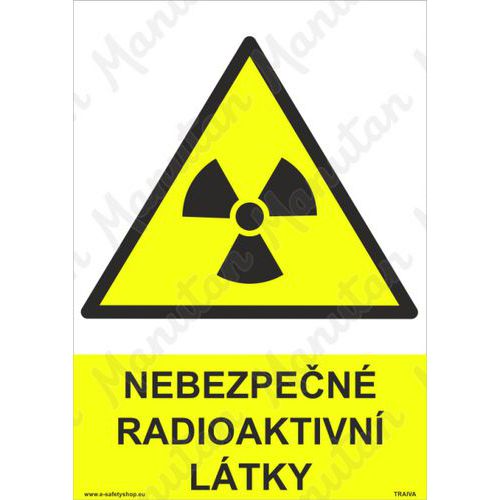 Nebezpen radioaktivn ltky, plast 210 x 297 x 2 mm A4
