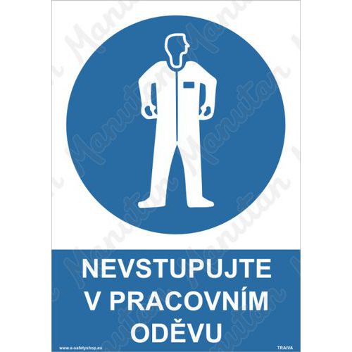 Nevstupujte v pracovnm odvu, plast 148 x 210 x 2 mm A5