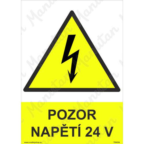 Pozor napt 24 V, plast 210 x 297 x 0,5 mm A4