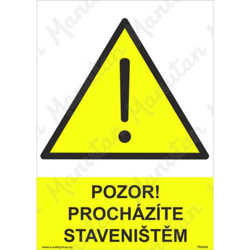 Pozor prochzte stavenitm, plast 210 x 297 x 0,5 mm A4