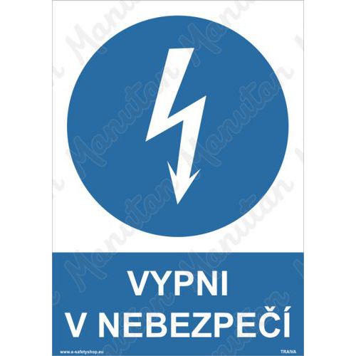 Vypni v nebezpe, plast 210 x 297 x 2 mm A4