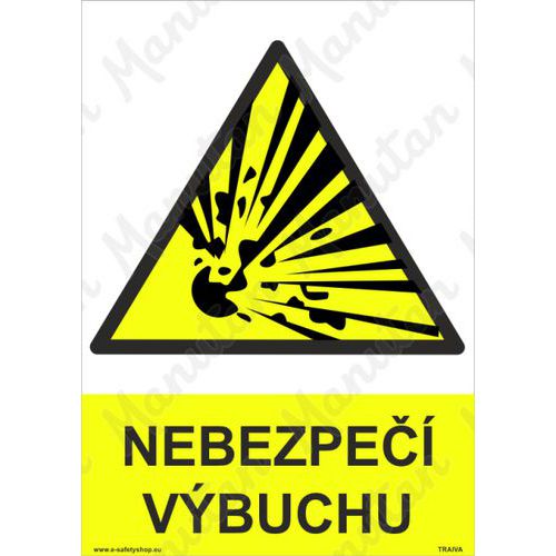 Nebezpe vbuchu, plast 210 x 297 x 0,5 mm A4