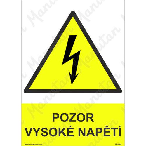 Pozor vysok napt, plast 148 x 210 x 0,5 mm A5